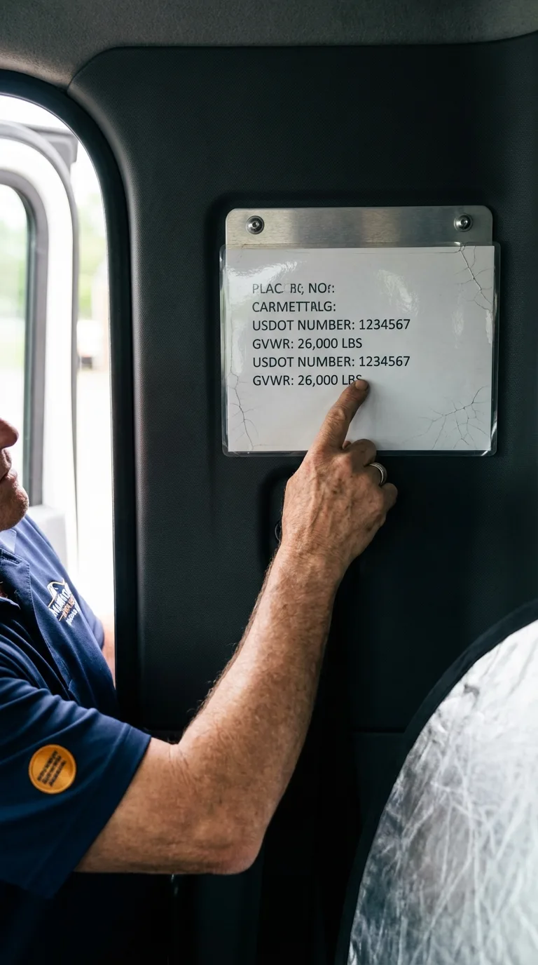 USDOT licensing placard verification in Belle Vernon